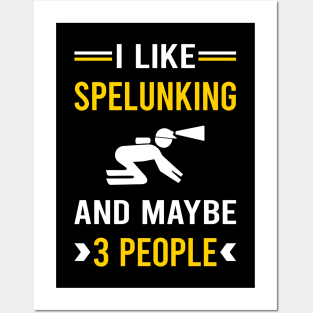 3 People Spelunking Spelunker Speleology Caving Cave Posters and Art